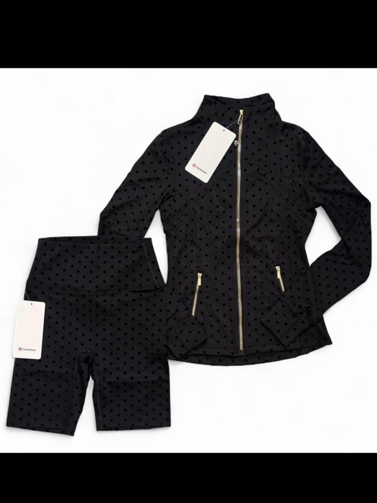 lululemon athletica Jackets & Blazers - Brand New Lululemon Define Jacket & Shorts Set Black Polka Dot Size 4